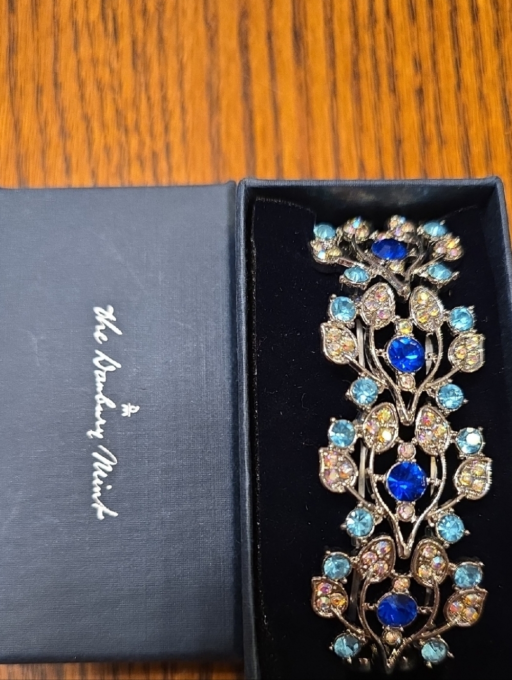 Blue and Aqua Crystal Statement Bracelet